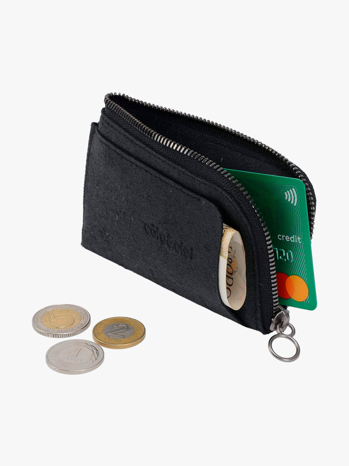 Zippered Wallet Recycled Leather